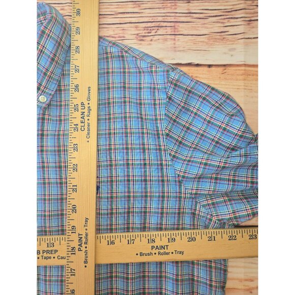 Ralph Lauren Mens Blue Shirt Medium Plaid Long Sleeve Button-Down - Picture 8 of 8